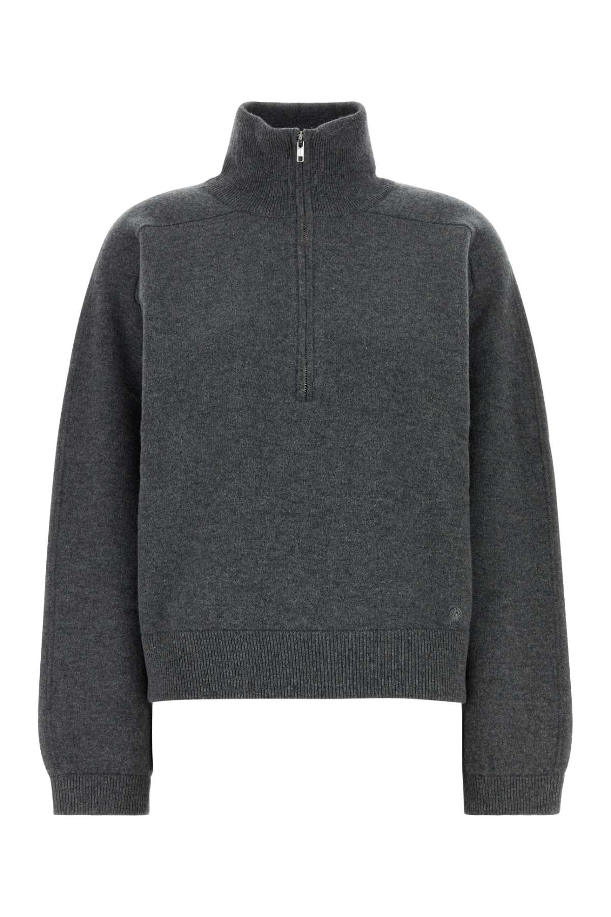 Charcoal cashmere oversize Dried sweater DRIESANTHRACITEMELANGE (LOULOU STUDIO / ニット・セーター・カーディガン ) | LOULOU STUDIO (ルルスタジオ)