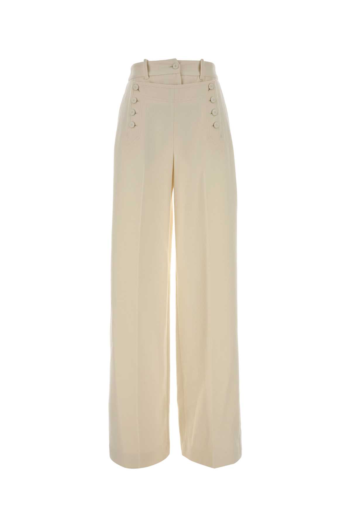 Ivory wool palazzo pant D476P705KGK14800 (ERMANNO SCERVINO / パンツ ) | ERMANNO SCERVINO (エルマンノ シェルヴィーノ)