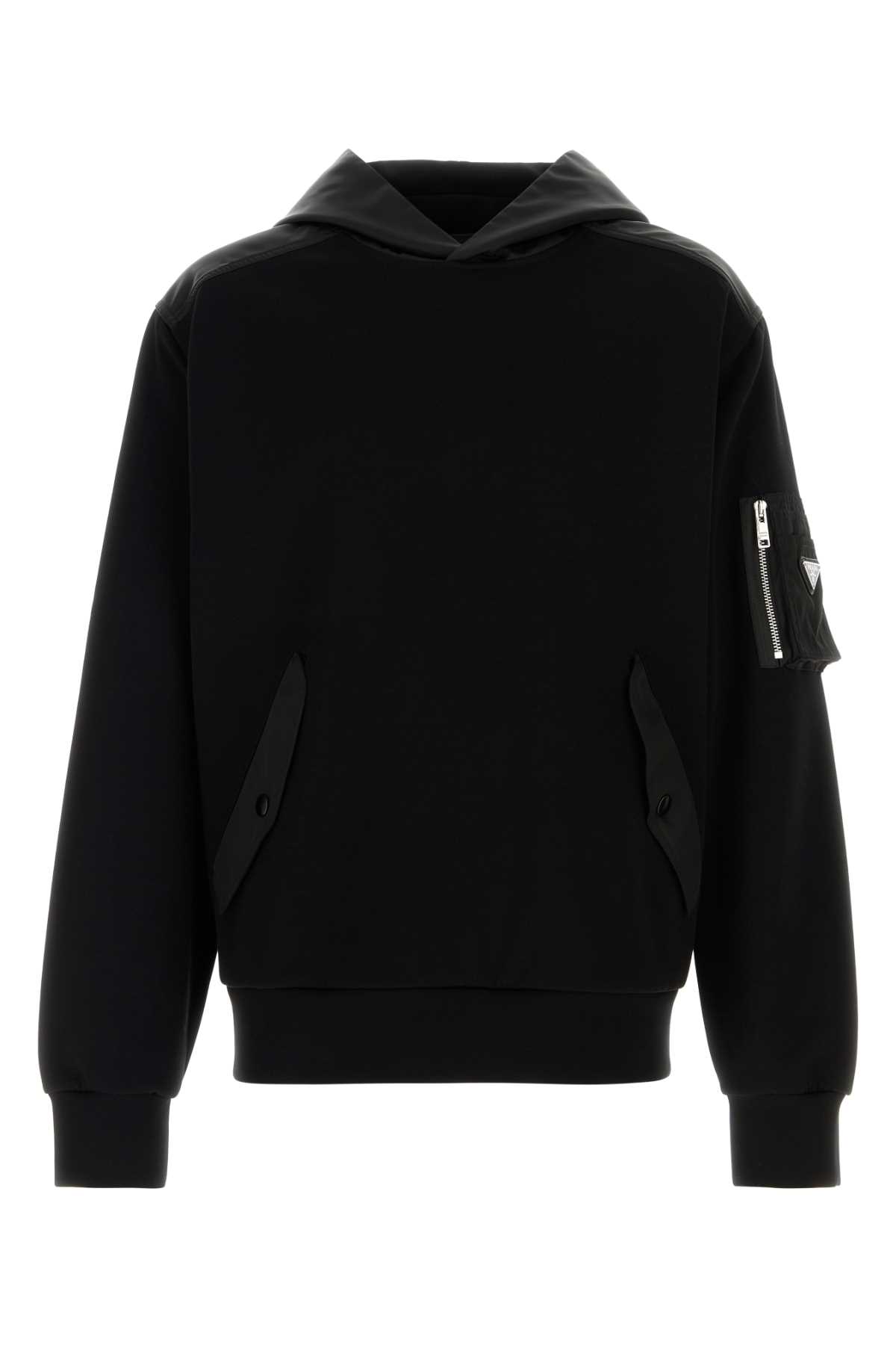 Black cotton blend sweatshirt UJL04CSOOO11JEF0806 (Prada / スウェット・フーディー ) | Prada (プラダ)