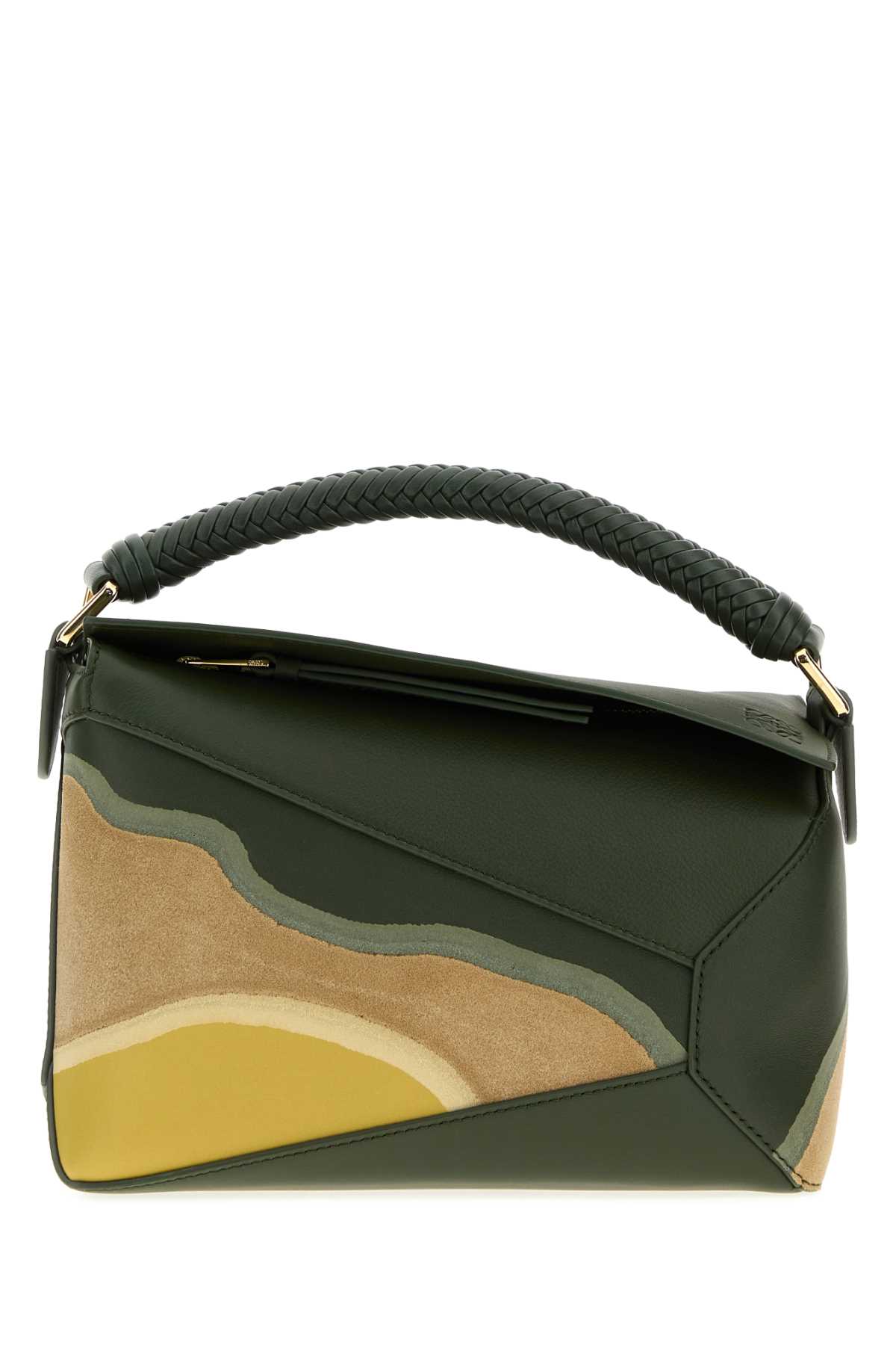 Printed leather small Puzzle handbag A510P60XB0BOTTLEGREENOCHRE (LOEWE / ハンドバッグ・ショルダーバッグ ) | LOEWE (ロエベ)