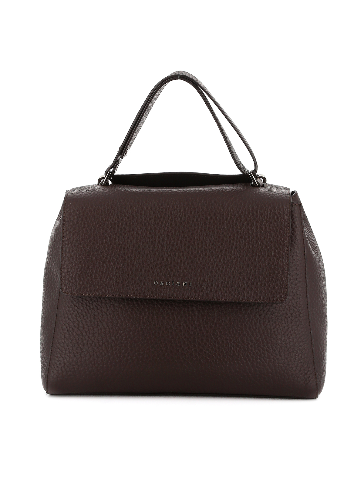 Sveva pebbled leather medium bag BT2006SOFTTMORO (ORCIANI / ハンドバッグ・ショルダーバッグ ) | ORCIANI (オルチアーニ)