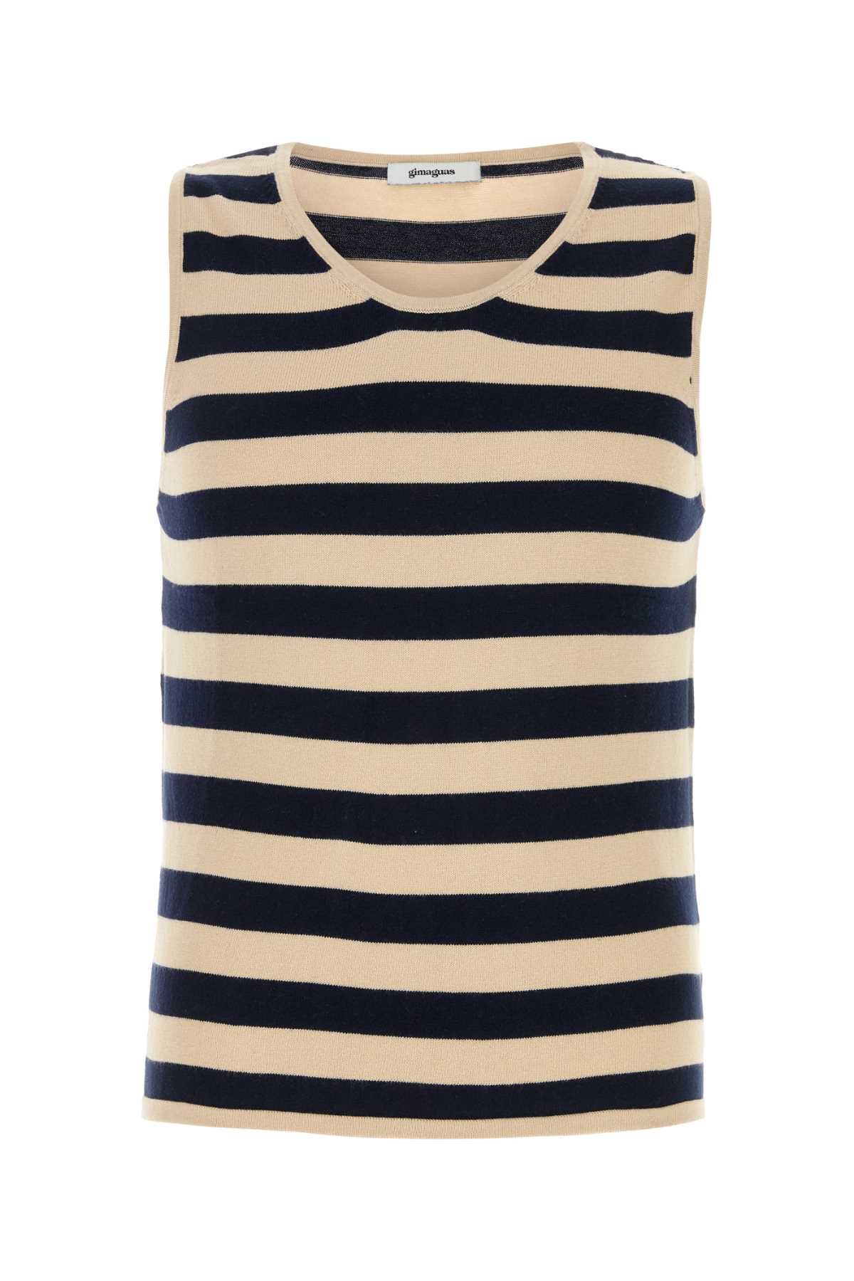 Embroidered cotton Leo tank top LEOTANKTOPBEIGE (gimaguas / タンクトップ・キャミソール ) | gimaguas (ギマガス)