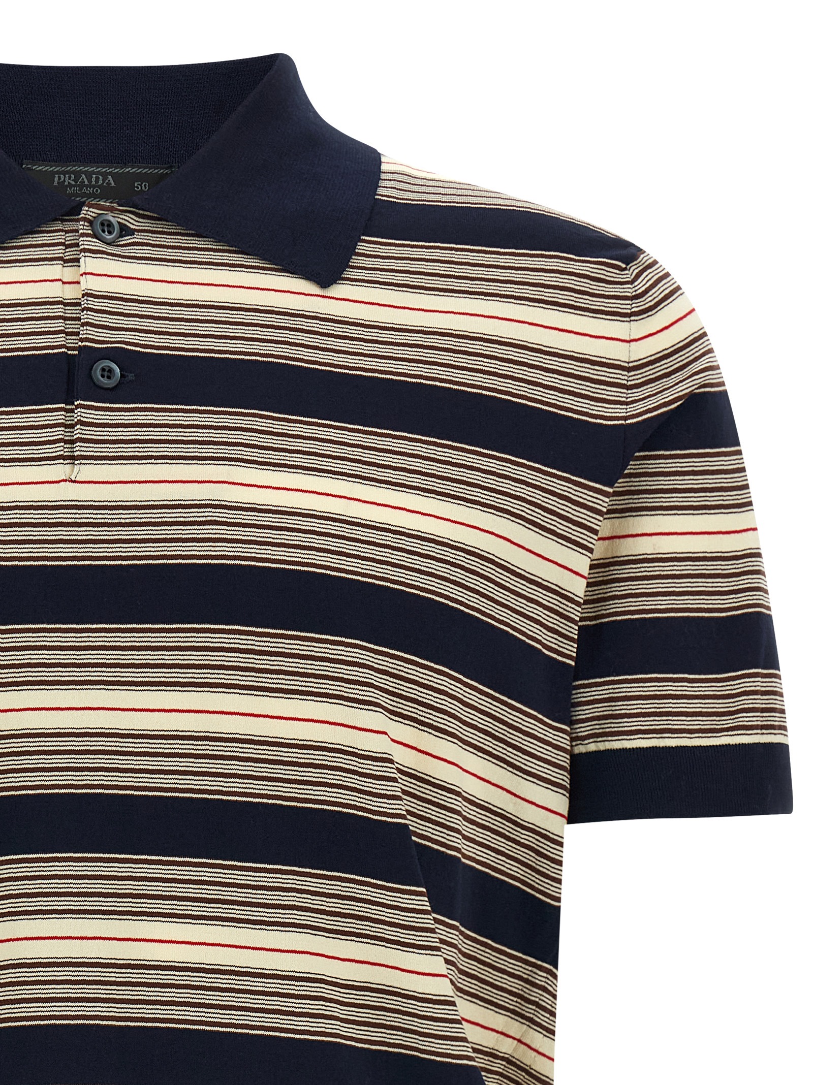 Striped cotton polo shirt UMF064SOOO17O6F0008 (Prada / ポロシャツ ) | Prada (プラダ)(2)