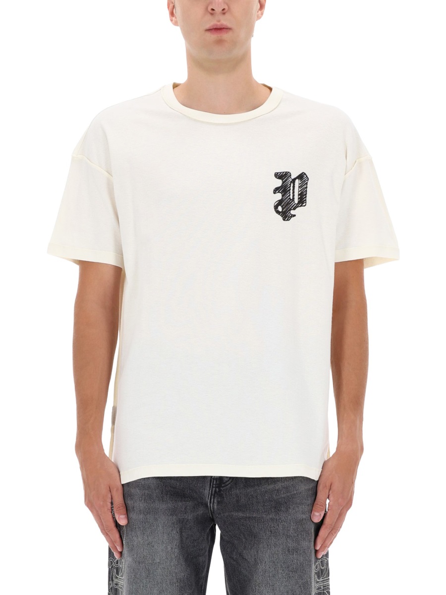 "SCRIBBLED P" T-SHIRT P101TWSP425OFFWHITE (PURPLE / Tシャツ・カットソー ) | PURPLE (パープル)