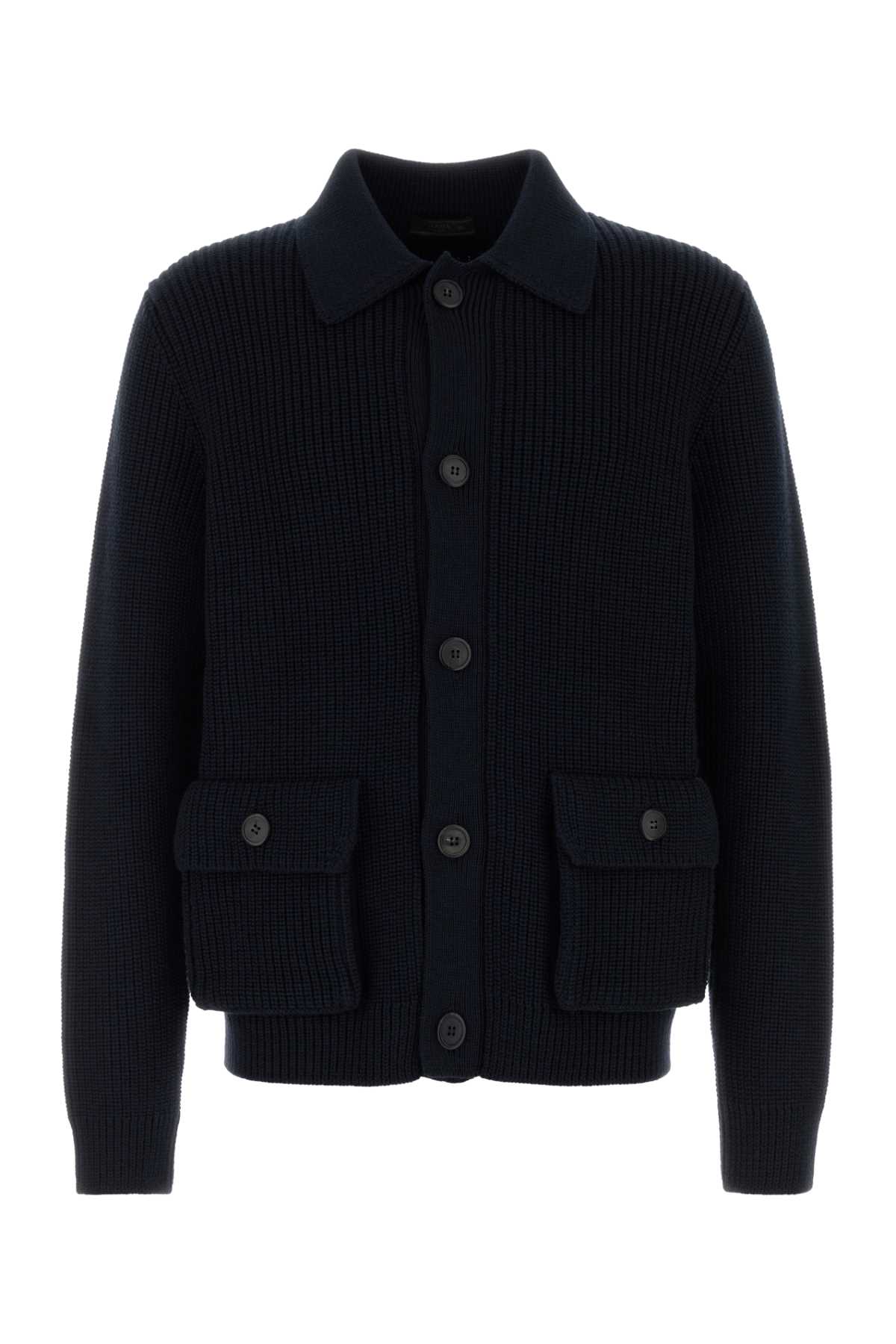 Midnight blue wool cardigan UMG423SOOO1VI6F0008 (Prada / ニット・セーター・カーディガン ) | Prada (プラダ)