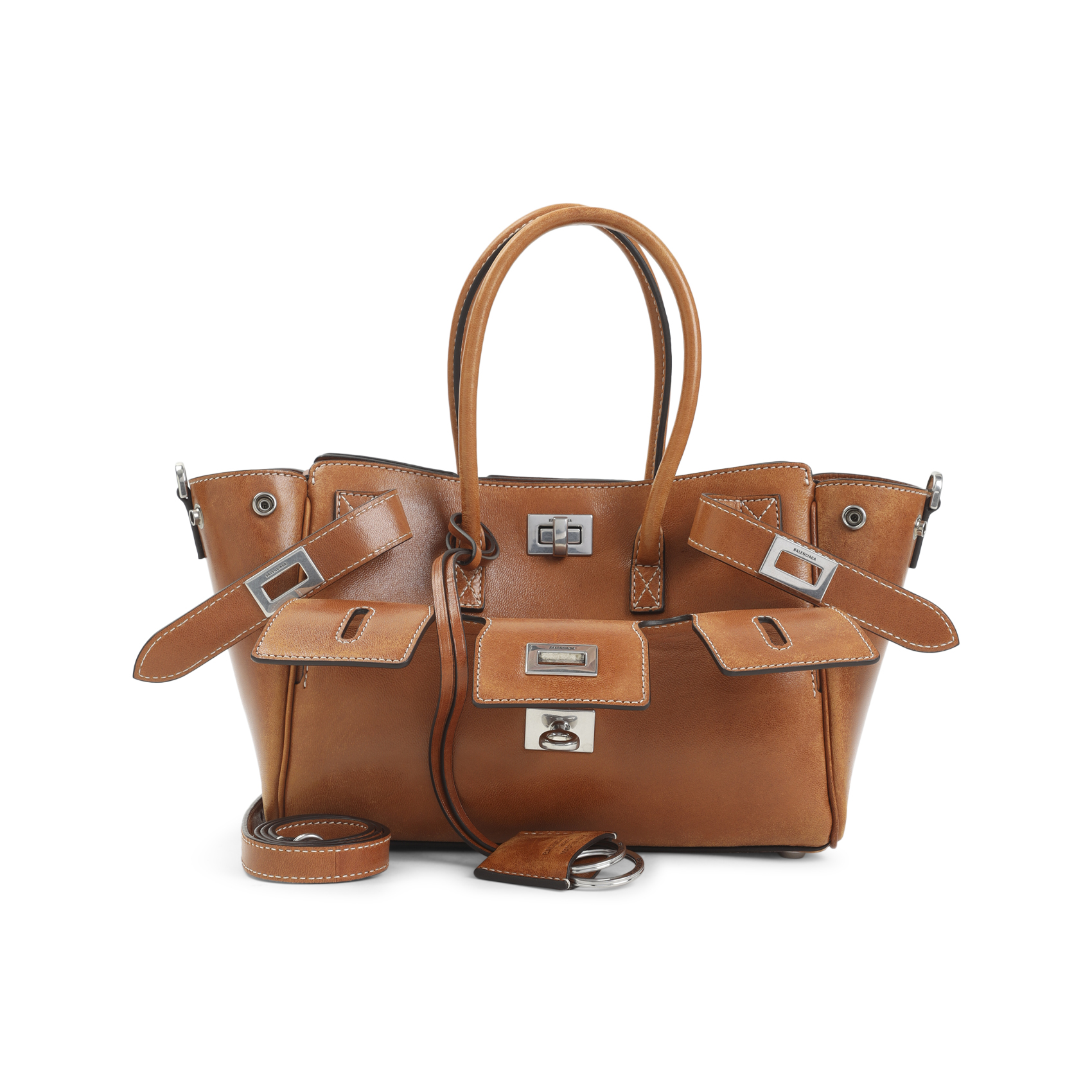 Caramel leather mini Carry All Bel Air handbag 8357322ABP72753 (Balenciaga / ハンドバッグ・ショルダーバッグ ) | Balenciaga (バレンシアガ)