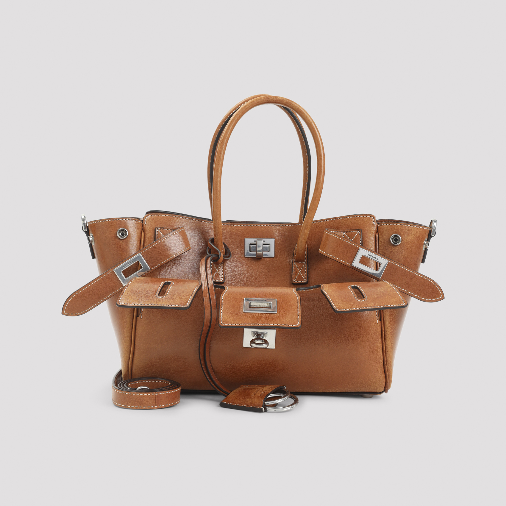 Caramel leather mini Carry All Bel Air handbag 8357322ABP72753 (Balenciaga / ハンドバッグ・ショルダーバッグ ) | Balenciaga (バレンシアガ)(1)