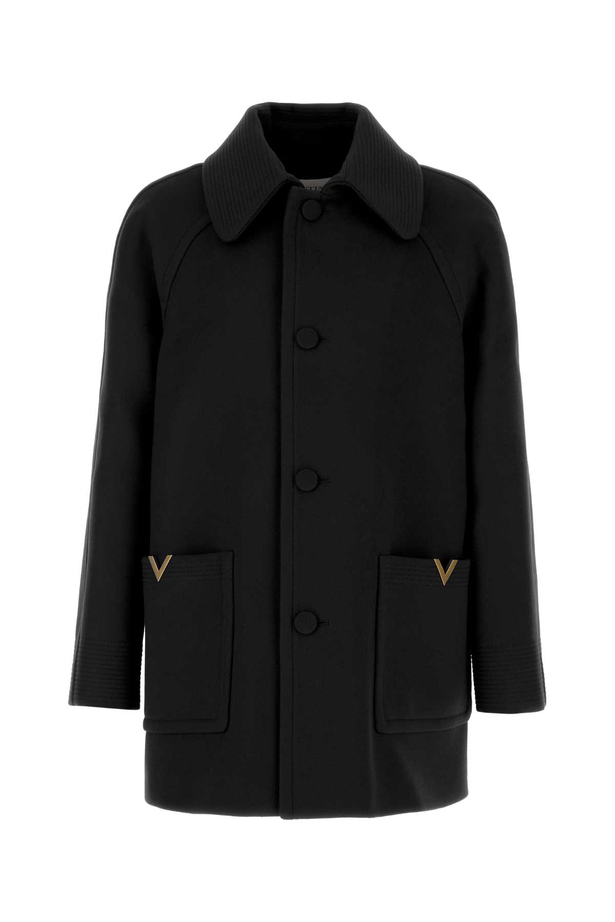 Black wool coat 7V0CAK15B4Y0NO (Valentino Garavani / コート ) | Valentino Garavani (ヴァレンティノ)