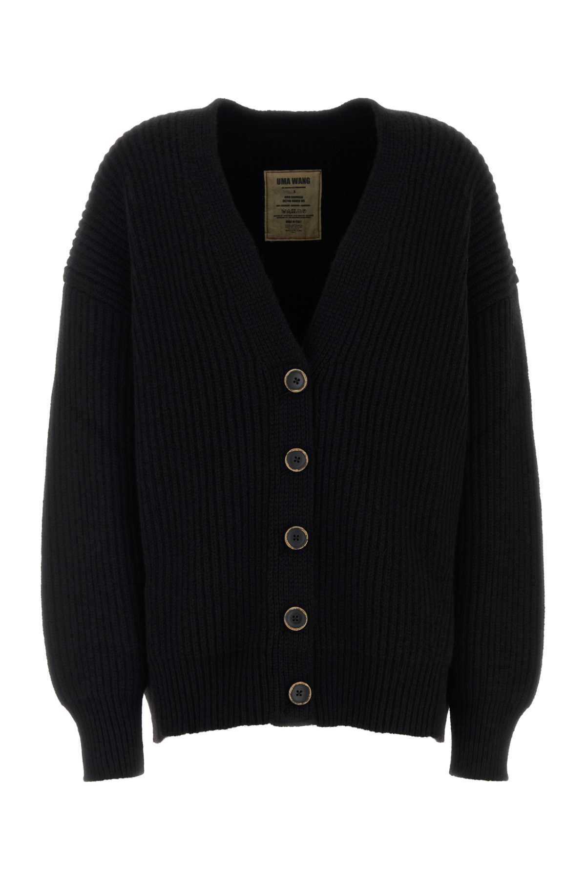 Black cashmere oversize cardigan UK7146UW900 (UMA WANG / ニット・セーター・カーディガン ) | UMA WANG (ユマ ワン)