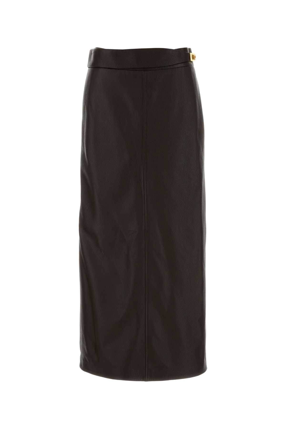Dark brown leather skirt 13H577788298EXPRESSO (FERRAGAMO / スカート ) | FERRAGAMO (フェラガモ)