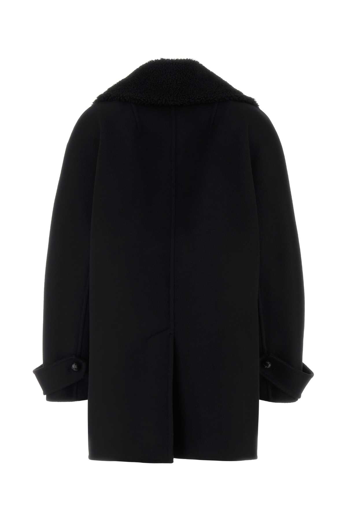 Black wool coat D476D702SHNKW95708 (ERMANNO SCERVINO / コート ) | ERMANNO SCERVINO (エルマンノ シェルヴィーノ)(1)