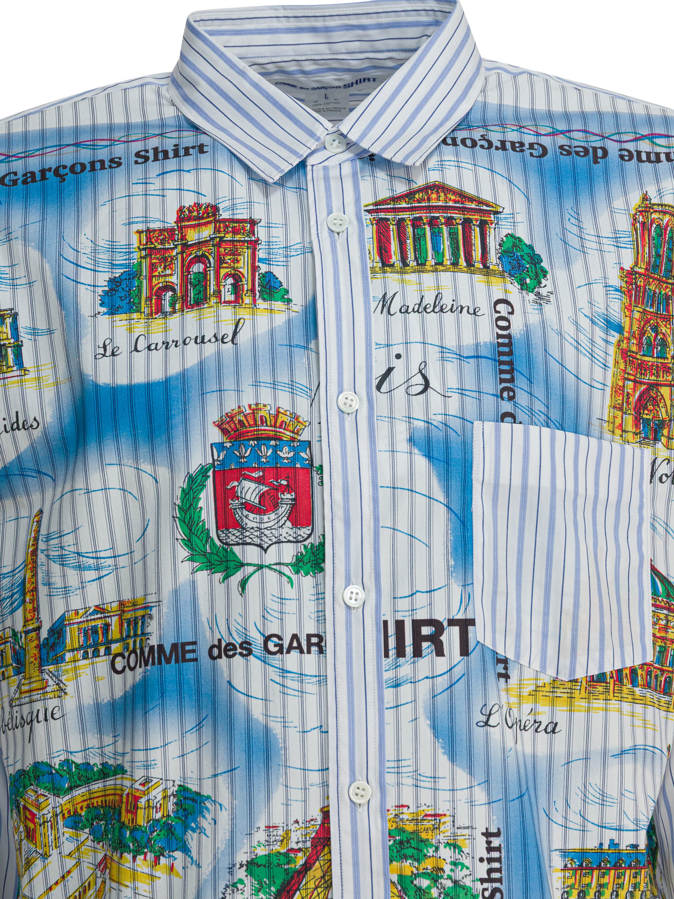 Striped shirt with print FPB015W251 (Comme Des Garçons SHIRT / シャツ・ブラウス ) | Comme Des Garçons SHIRT (コムデギャルソン シャツ)(2)