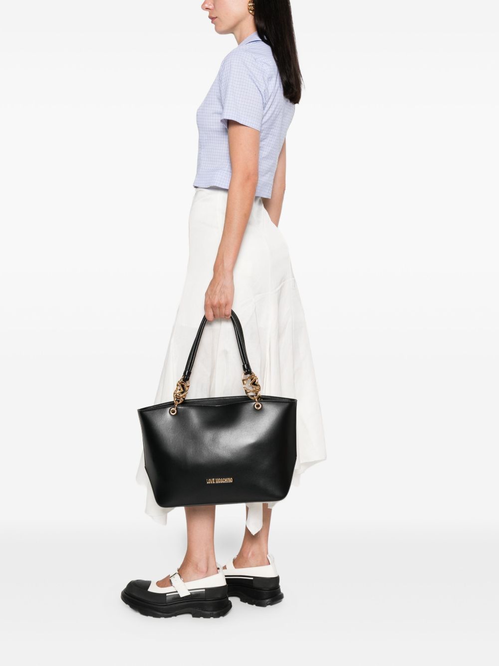 Love Moschino Bags.. Black JC4074PP1NLF0000 (LOVE MOSCHINO / トートバッグ ) | LOVE MOSCHINO (ラブ モスキーノ)(4)