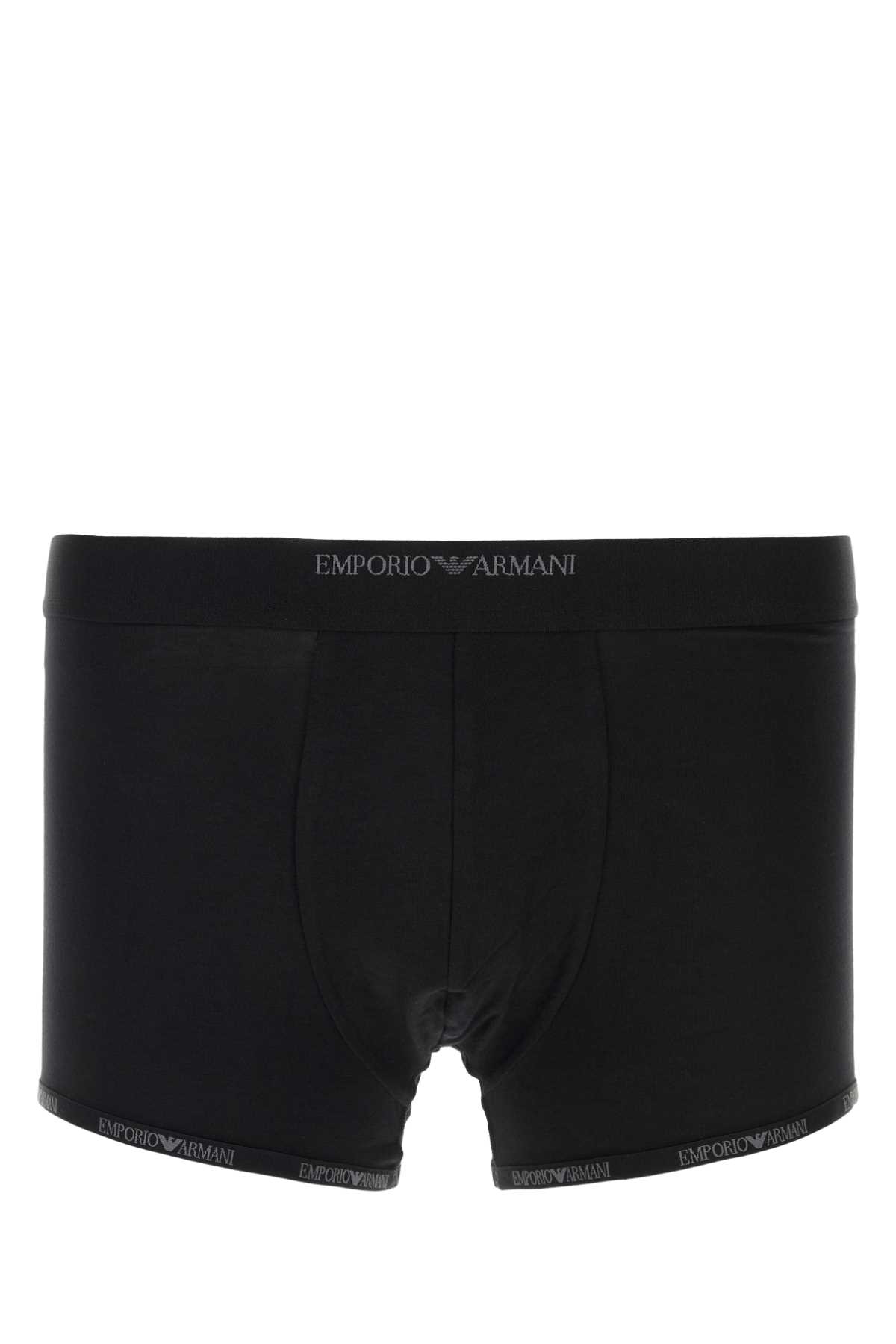 Black stretch cotton boxer set EM000253AF16115MC005 (EMPORIO ARMANI / アンダーウェア ) | EMPORIO ARMANI (エンポリオ アルマーニ)