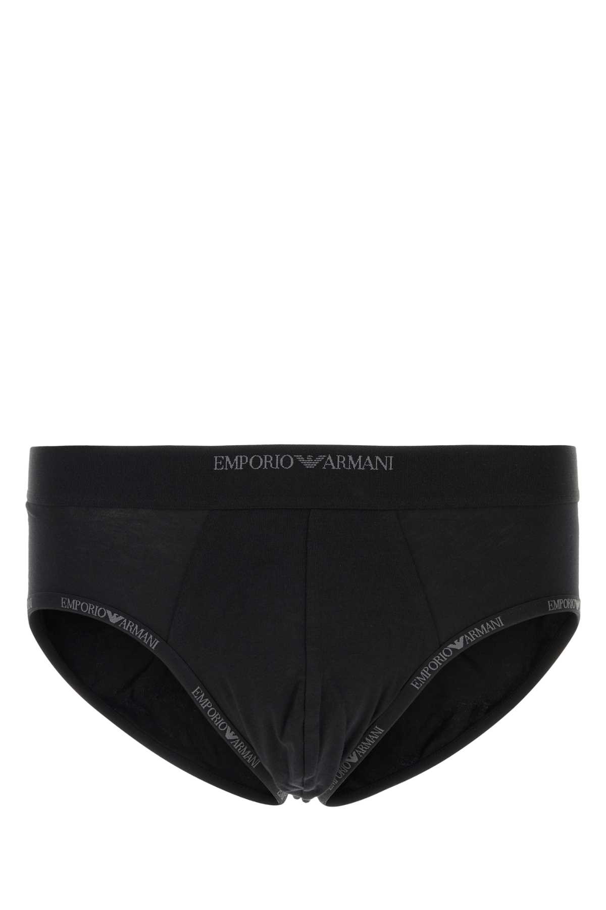Black stretch cotton brief set EM002214AF16115MC005 (EMPORIO ARMANI / アンダーウェア ) | EMPORIO ARMANI (エンポリオ アルマーニ)