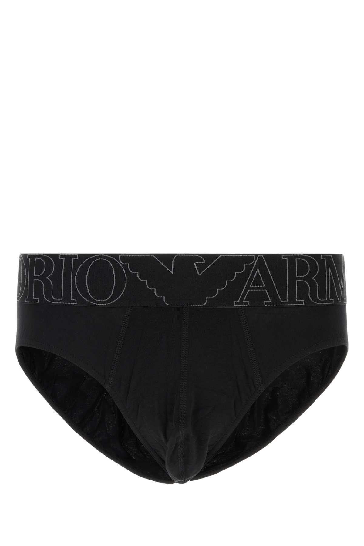 Black stretch cotton brief EM000229AF14978UC001 (EMPORIO ARMANI / アンダーウェア ) | EMPORIO ARMANI (エンポリオ アルマーニ)