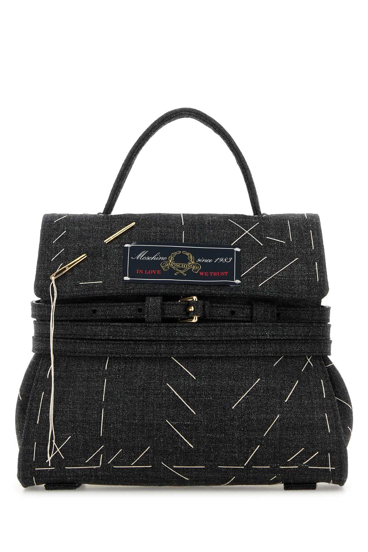 Dark grey fabric handbag MC4202PP0NOW900A (MOSCHINO / ハンドバッグ・ショルダーバッグ ) | MOSCHINO (モスキーノ)