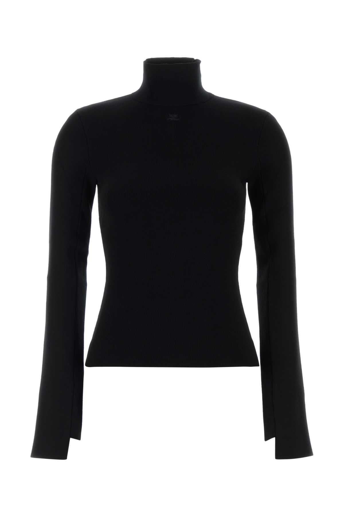 Black viscose blend sweater 425MPU260FI00010001 (Courrèges / ニット・セーター・カーディガン ) | Courrèges (クレージュ)