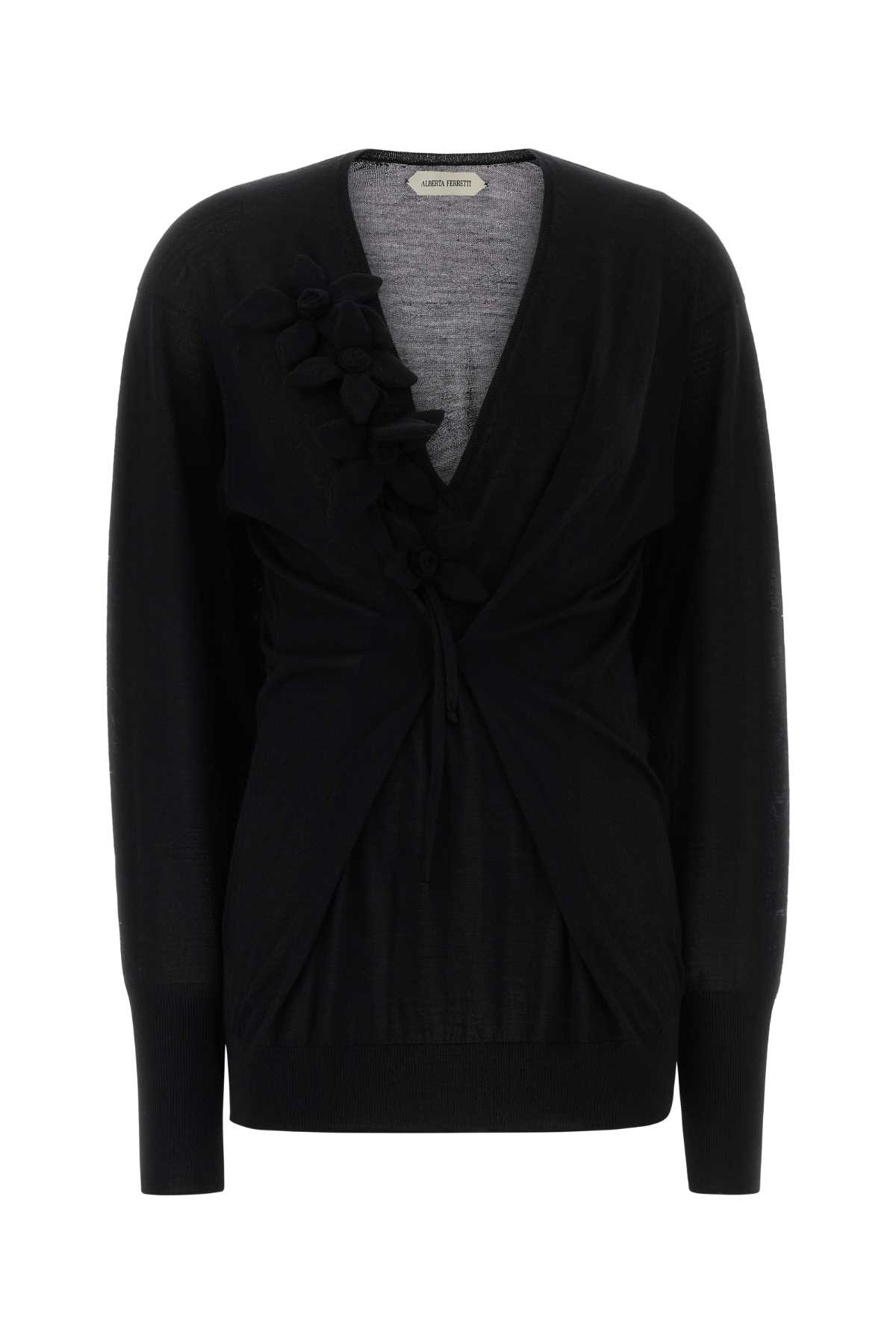 Black wool blend sweater A092451040555 (ALBERTA FERRETTI / ニット・セーター・カーディガン ) | ALBERTA FERRETTI (アルベルタ フェレッティ)