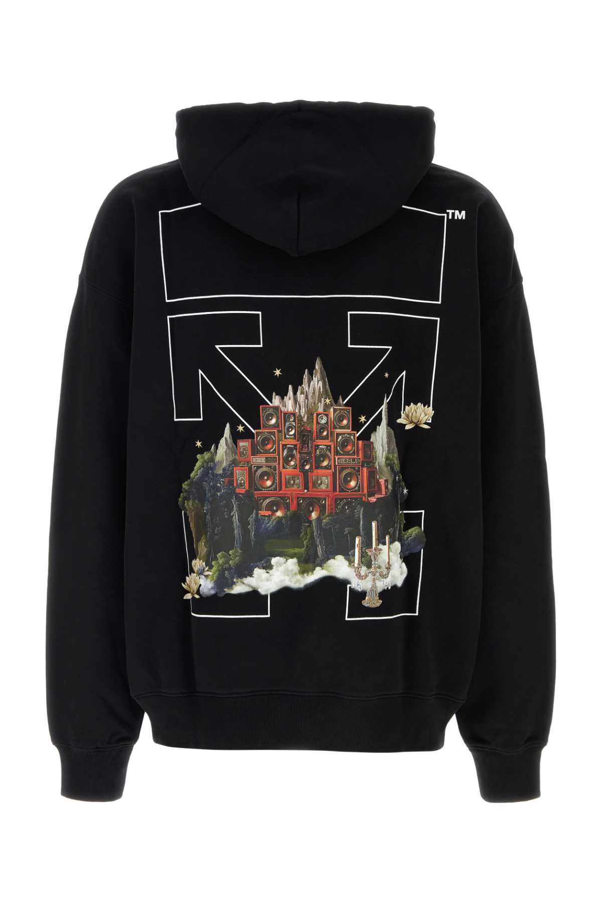 Black cotton sweatshirt OMBB085F25FLE0081001 (Off-White / スウェット・フーディー ) | Off-White (オフホワイト)(1)