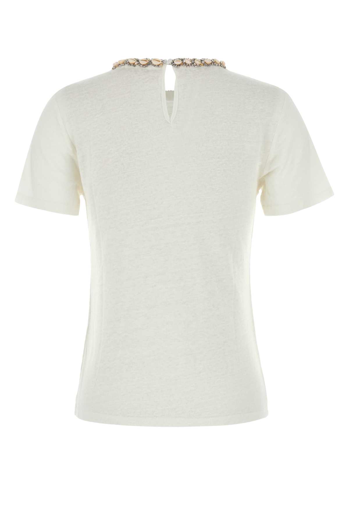 White linen Illuminate t-shirt 3716TS251IVO (ZIMMERMANN / Tシャツ・カットソー ) | ZIMMERMANN (ジマーマン)(1)