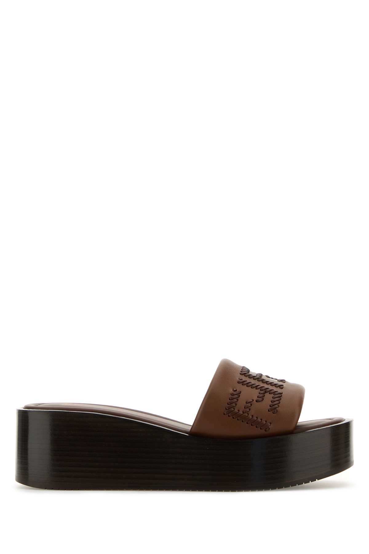 Brown leather Fendi Sunshine slippers 8R8692ATSWF1STJ (FENDI / サンダル ) | FENDI (フェンディ)