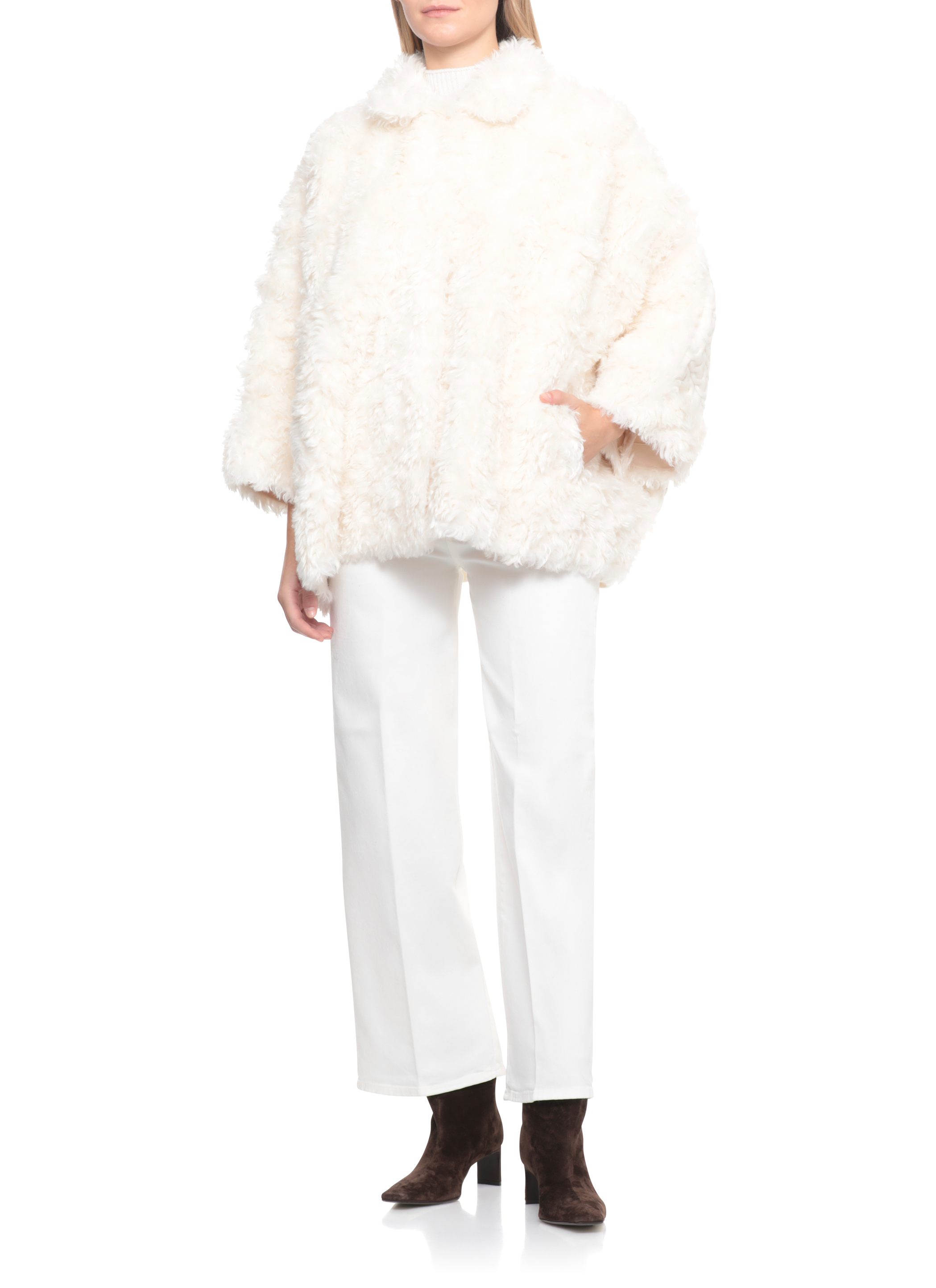 VALENTINI 1972 Coats Ivory E3151TRICOTOFFWHITE (VALENTINI 1972 / レザー&ファージャケット・コート ) | VALENTINI 1972 (ヴァレンティーニ 1972)(4)