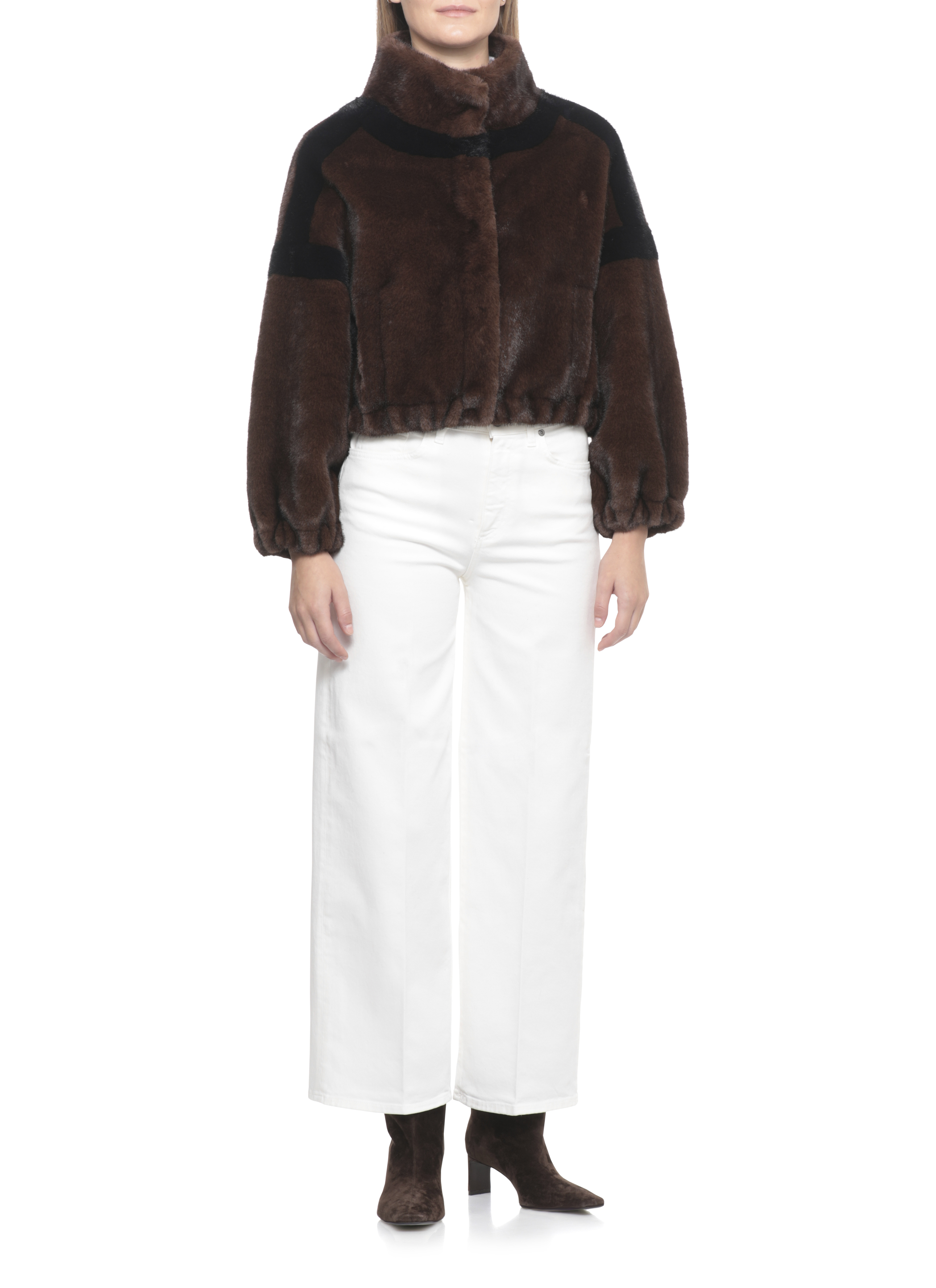 VALENTINI 1972 Coats Brown E3106ECOMINKBICOLORCOCOANAVY (VALENTINI 1972 / レザー&ファージャケット・コート ) | VALENTINI 1972 (ヴァレンティーニ 1972)(1)