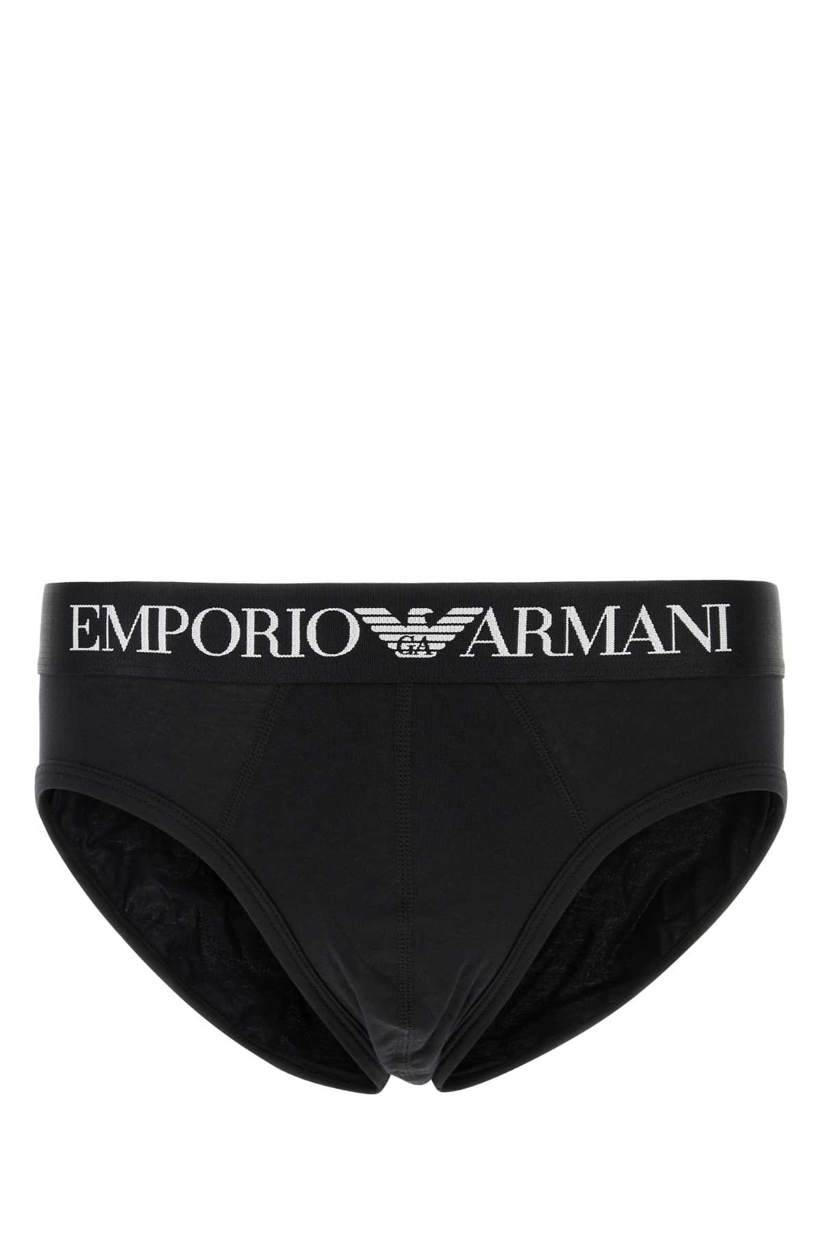 Black stretch cotton brief EM000230AF14133UC001 (EMPORIO ARMANI / アンダーウェア ) | EMPORIO ARMANI (エンポリオ アルマーニ)