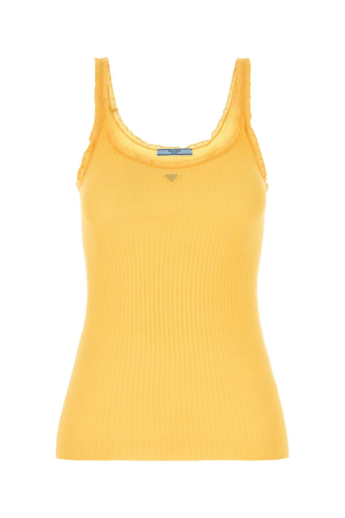 Yellow cotton tank top P29B82SOOO17LAF0010 (Prada / タンクトップ・キャミソール ) | Prada (プラダ)