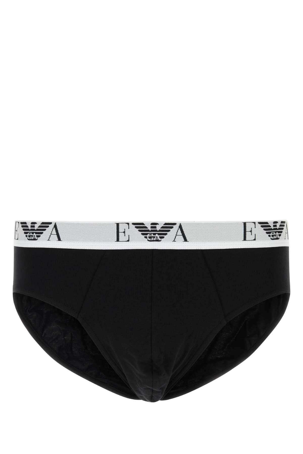 Black stretch cotton brief set EM000258AF14131MC061 (EMPORIO ARMANI / アンダーウェア ) | EMPORIO ARMANI (エンポリオ アルマーニ)