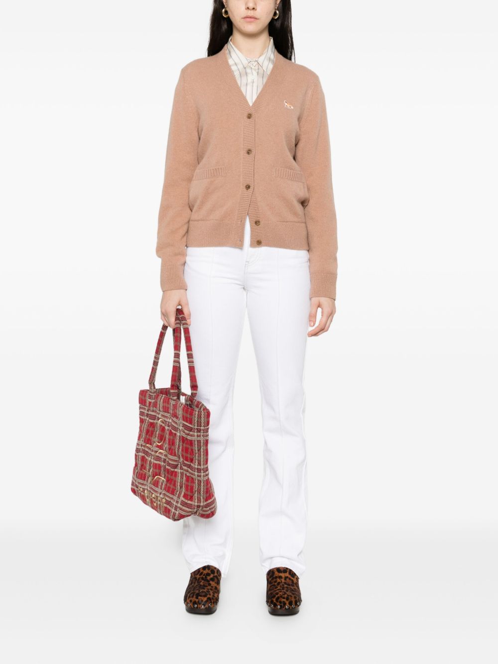 MAISON KITSUNE' Sweaters Camel PW00501KT10060054 (Maison Kitsuné / ニット・セーター・カーディガン ) | Maison Kitsuné (メゾン キツネ)(2)