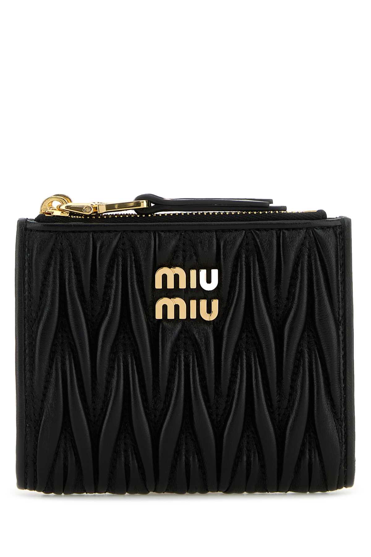Black leather wallet 5ML024AFPPF0002 (MIU MIU / 財布・カードケース ) | MIU MIU (ミュウミュウ)