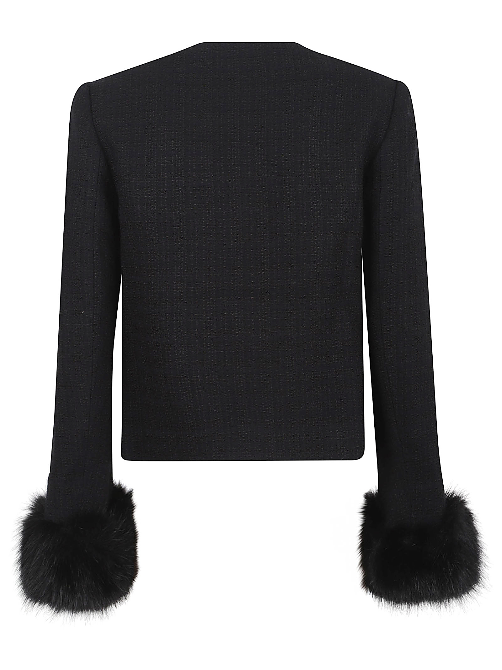 BLACK BOUCLE FUR CUFF JACKET AW25088JBLACK (self-portrait / ブレザー・ジャケット ) | self-portrait (セルフ・ポートレイト)(1)
