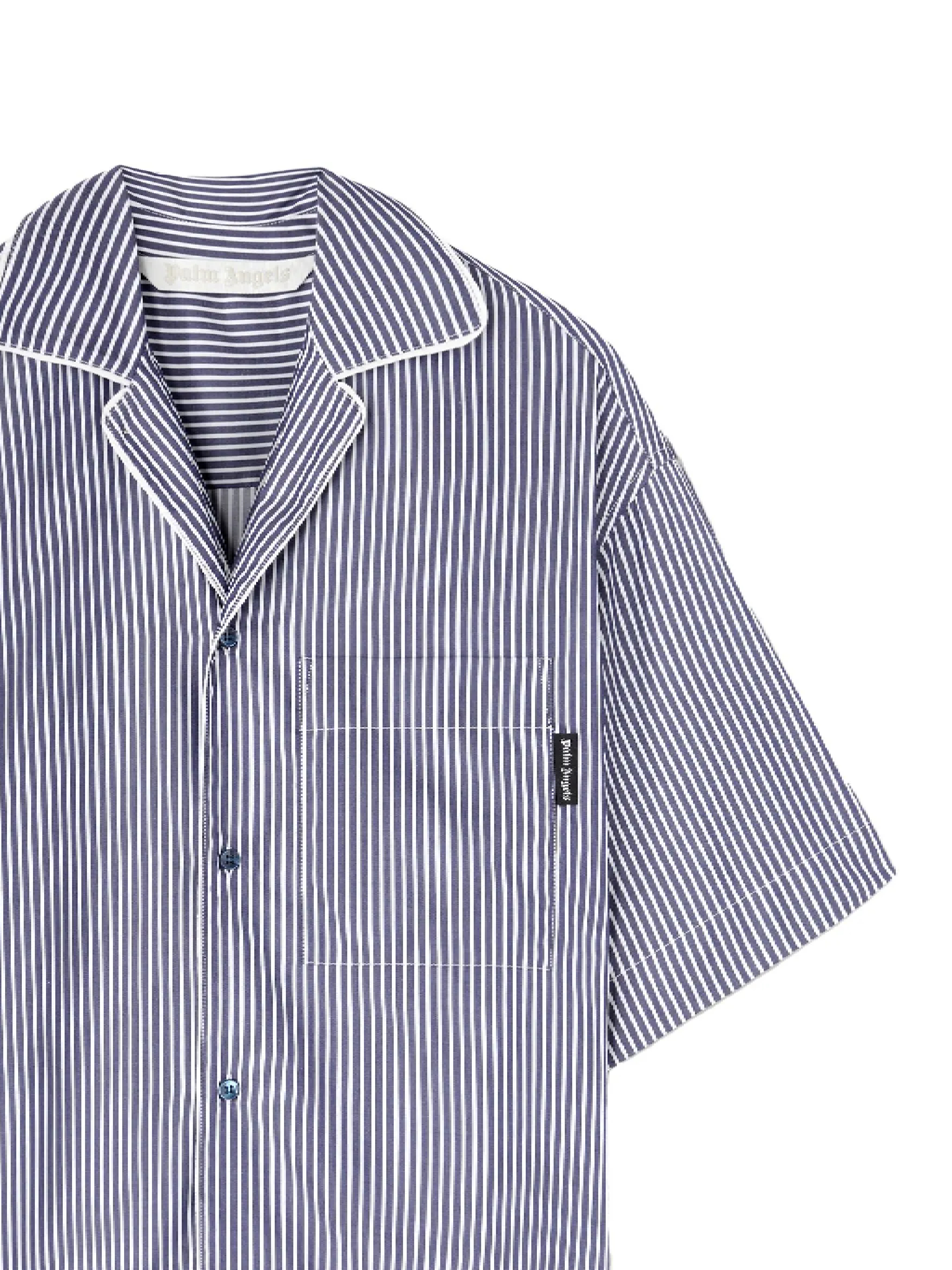 Palm Angels Shirts Blue PWGG005S25FAB0014603 (Palm Angels / シャツ・ブラウス ) | Palm Angels (パームエンジェルス)(1)