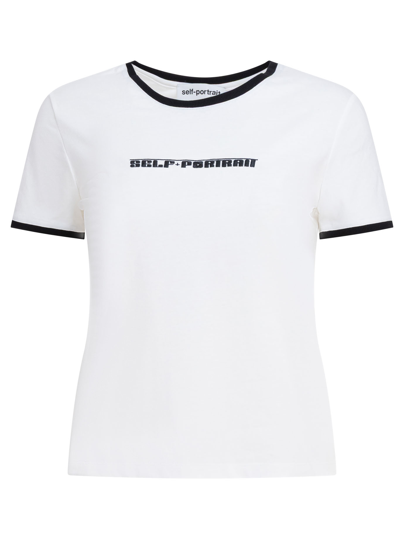 Crew-neck T-shirt with embroidered logo PF25109TWWHITE (self-portrait / Tシャツ・カットソー ) | self-portrait (セルフ・ポートレイト)