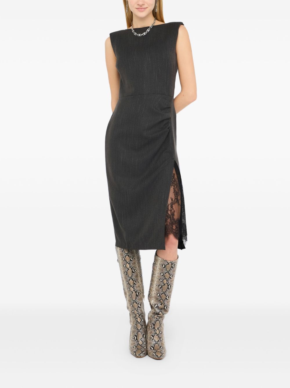 Liu Jo Dresses Grey CF5234T054AC3782 (LIU•JO / ワンピース・ドレス・オールインワン ) | LIU•JO (リュー・ジョー)(4)