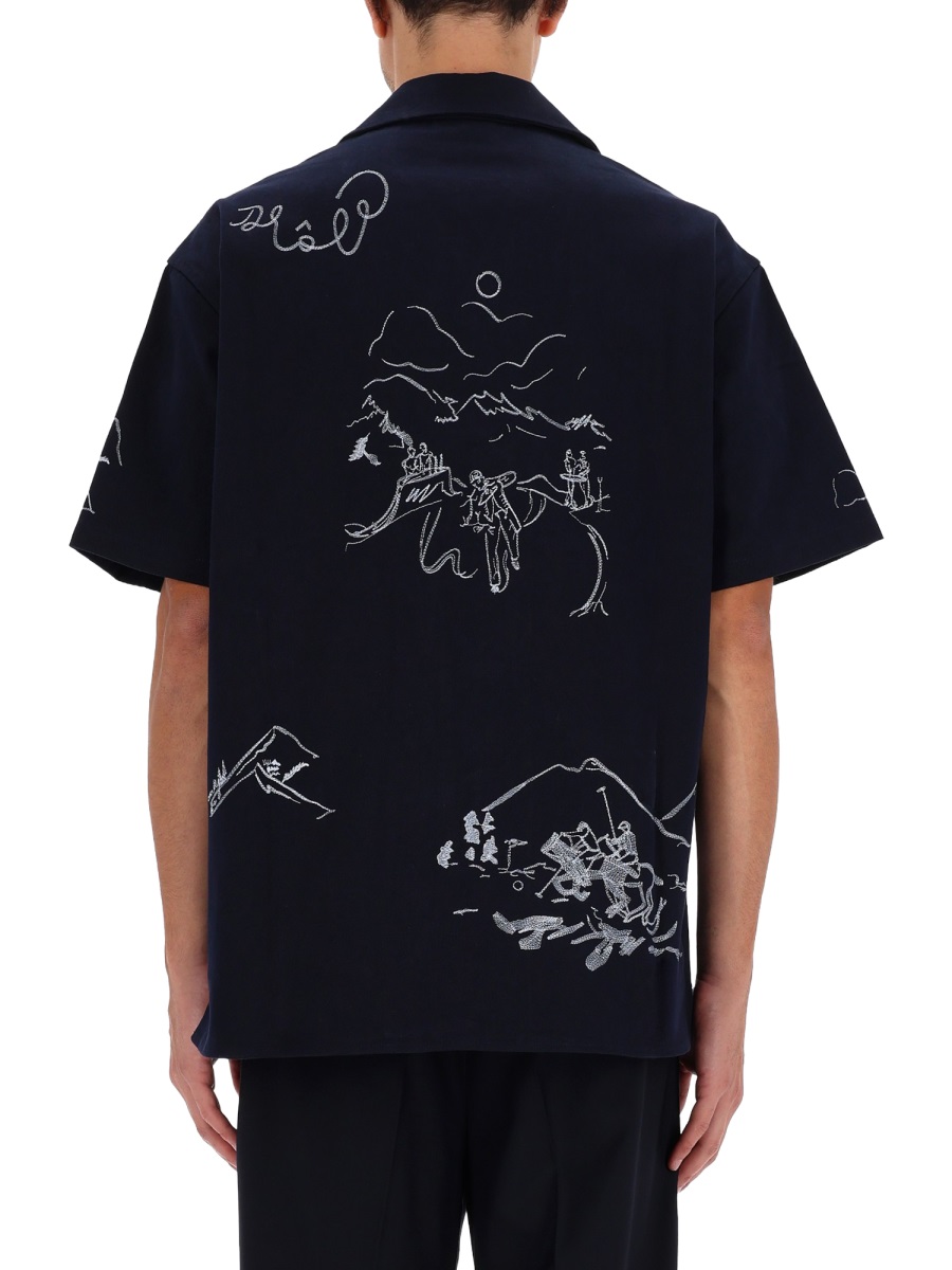 SHIRT WITH EMBROIDERY SH228CO215NAVY (Drôle De Monsieur / シャツ・ブラウス ) | Drôle De Monsieur (ドロールドムッシュ)(2)