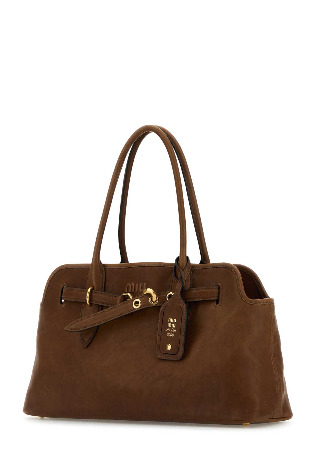 Brown leather Aventure shoulder bag 5BG3102BBLF0316 (MIU MIU / ハンドバッグ・ショルダーバッグ ) | MIU MIU (ミュウミュウ)(1)