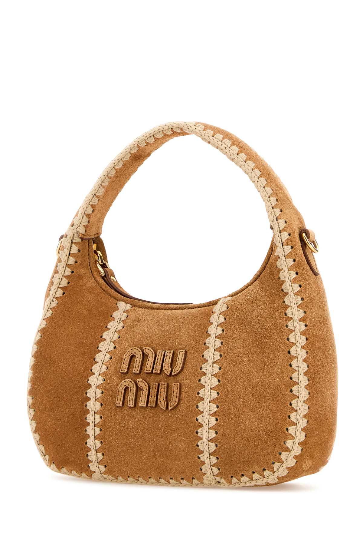 Beige suede handbag 5BC125VOWR2IBGF0401 (MIU MIU / ハンドバッグ・ショルダーバッグ ) | MIU MIU (ミュウミュウ)(1)