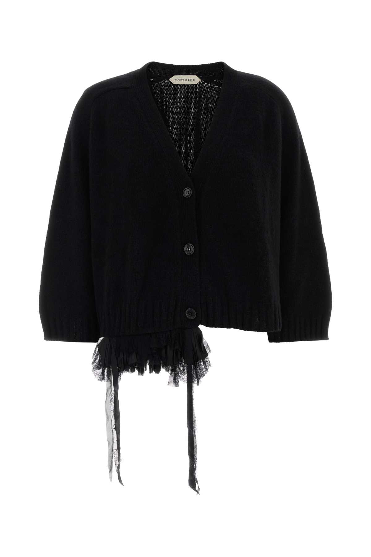 Black cashmere blend cardigan A092251010555 (ALBERTA FERRETTI / ニット・セーター・カーディガン ) | ALBERTA FERRETTI (アルベルタ フェレッティ)