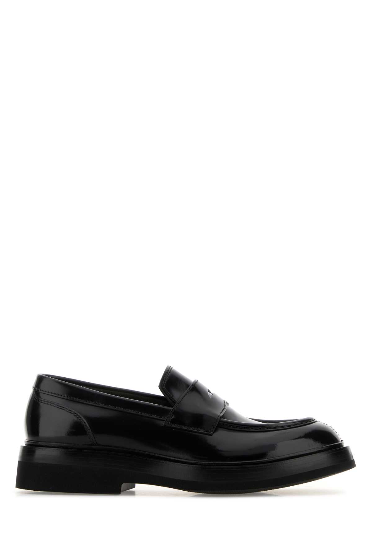 Black leather Gunter loafers MCAF18365JW6SNOVN01 (Santoni / ローファー ) | Santoni (サントーニ)