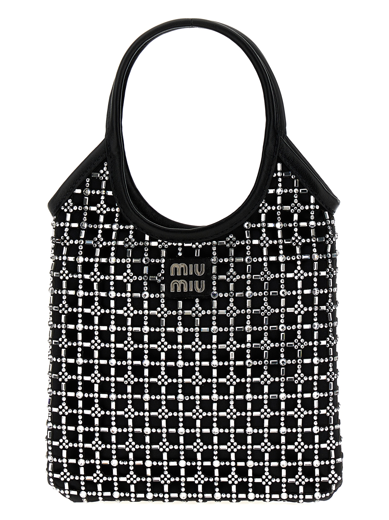 Crystal satin handbag 5BA281VOOO2F7LF0002 (MIU MIU / ハンドバッグ・ショルダーバッグ ) | MIU MIU (ミュウミュウ)