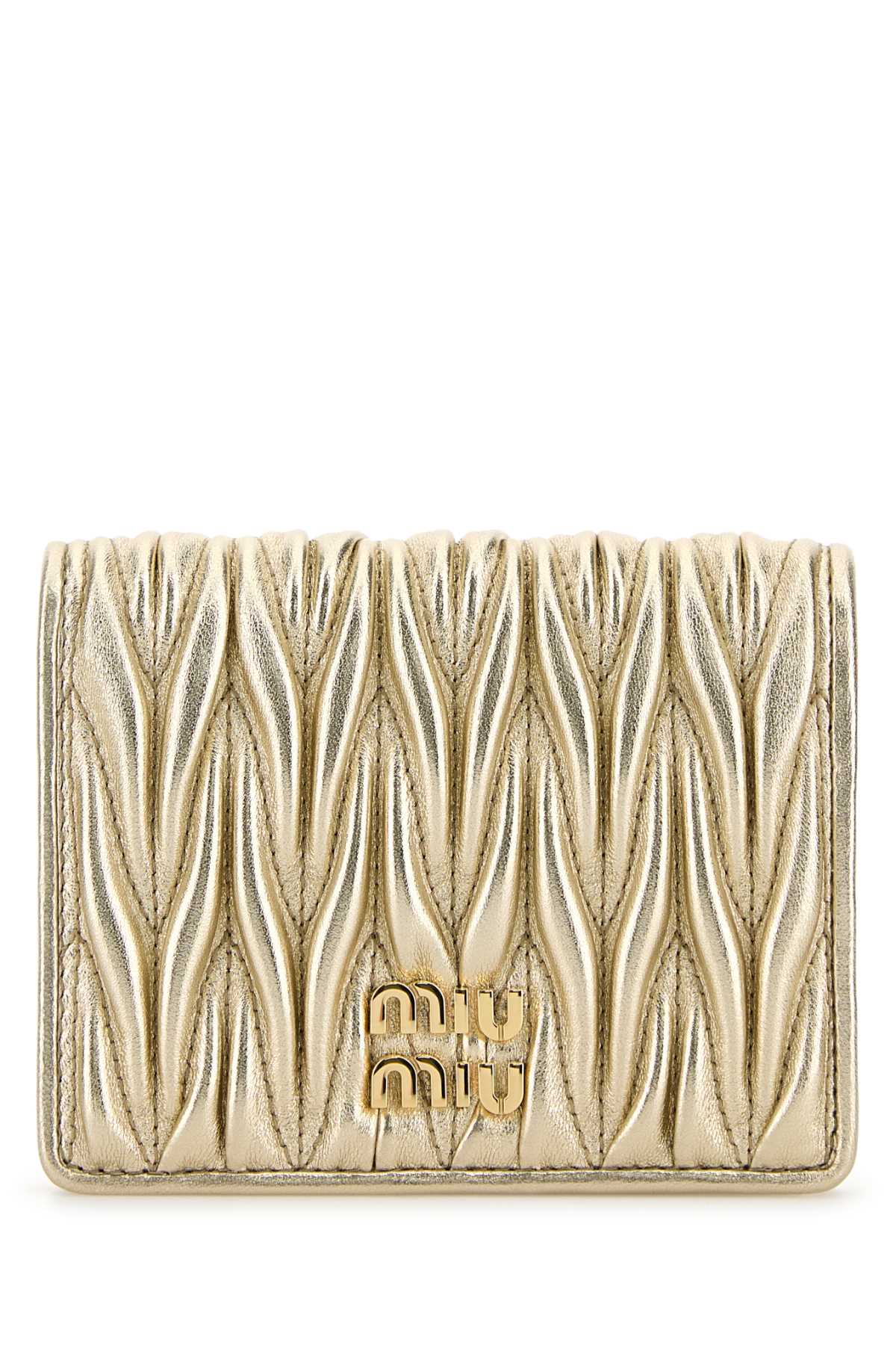 Gold leather wallet 5MV204AFPPF0846 (MIU MIU / 財布・カードケース ) | MIU MIU (ミュウミュウ)