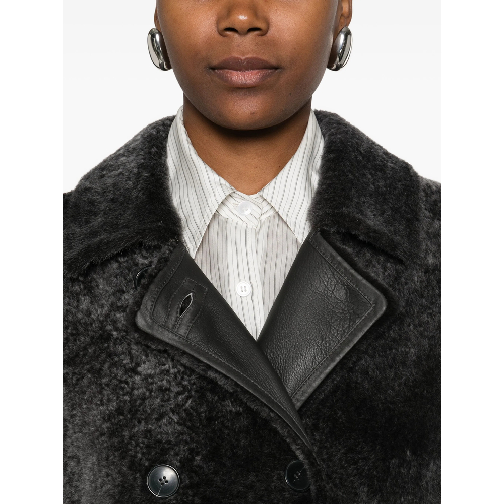 Coat Yves Salomon 26WYM61306MELAA9135 (YVES SALOMON / レザー&ファージャケット・コート ) | YVES SALOMON (イヴ サロモン)(2)