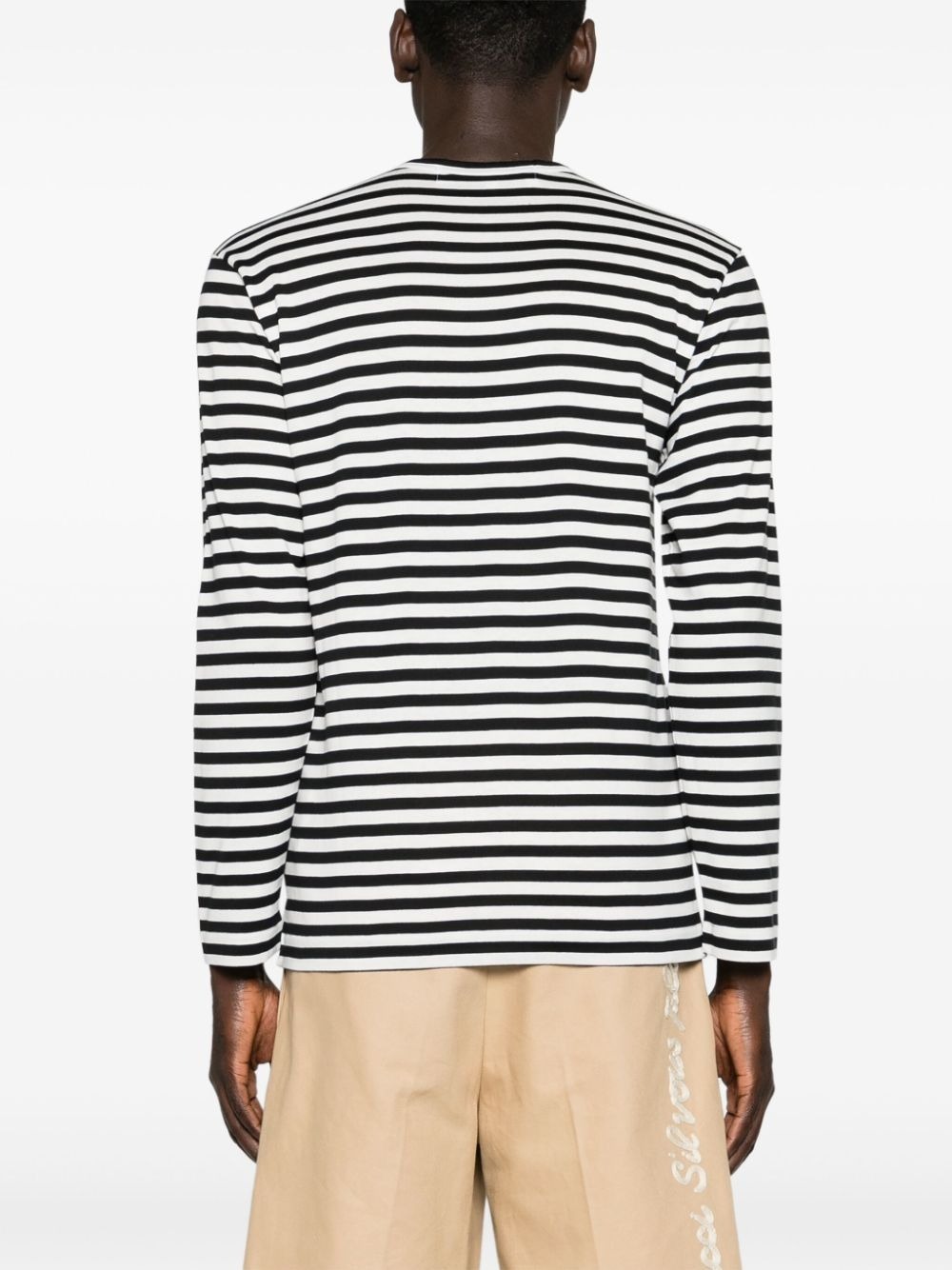 RED HEART LONG-SLEEVED STRIPED T-SHIRT P1T164BLACKWHITE (PLAY Comme Des Garçons / Tシャツ・カットソー ) | PLAY Comme Des Garçons (プレイ コムデギャルソン)(5)