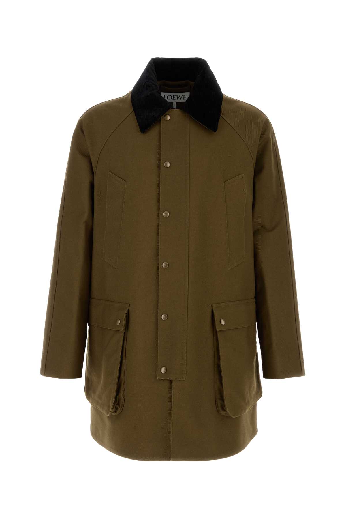 Khaki cotton overcoat H526Y02WD1KHAKIGREEN (LOEWE / コート ) | LOEWE (ロエベ)