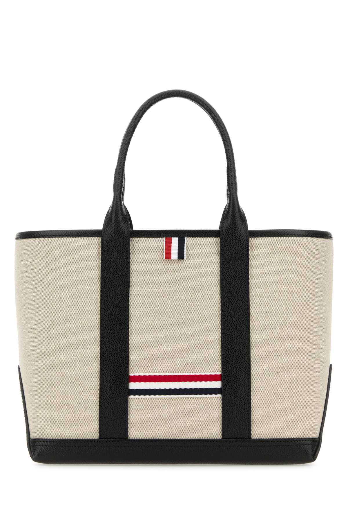 Sand canvas Rwb-Stripe shopping bag MAG390AF0492001 (Thom Browne / トートバッグ ) | Thom Browne (トム・ブラウン)