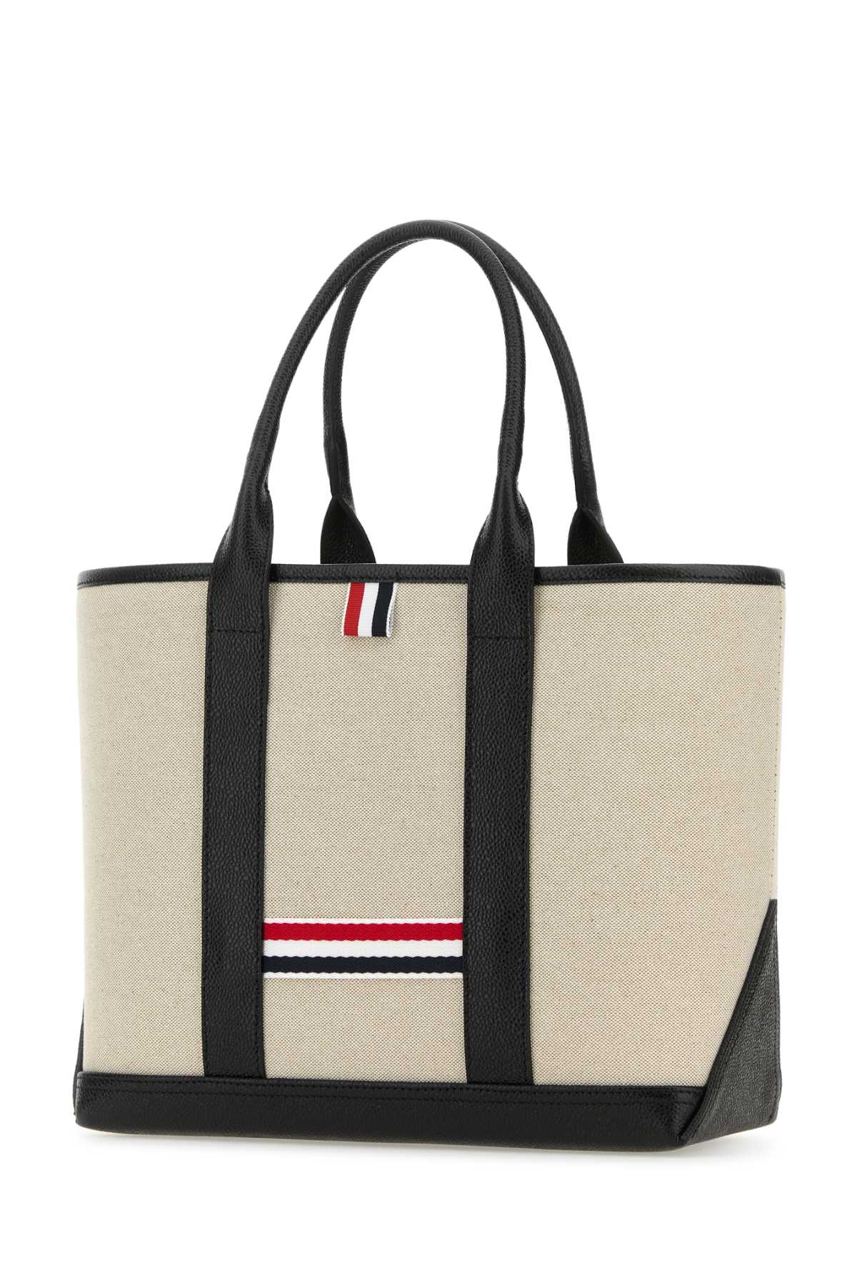 Sand canvas Rwb-Stripe shopping bag MAG390AF0492001 (Thom Browne / トートバッグ ) | Thom Browne (トム・ブラウン)(1)