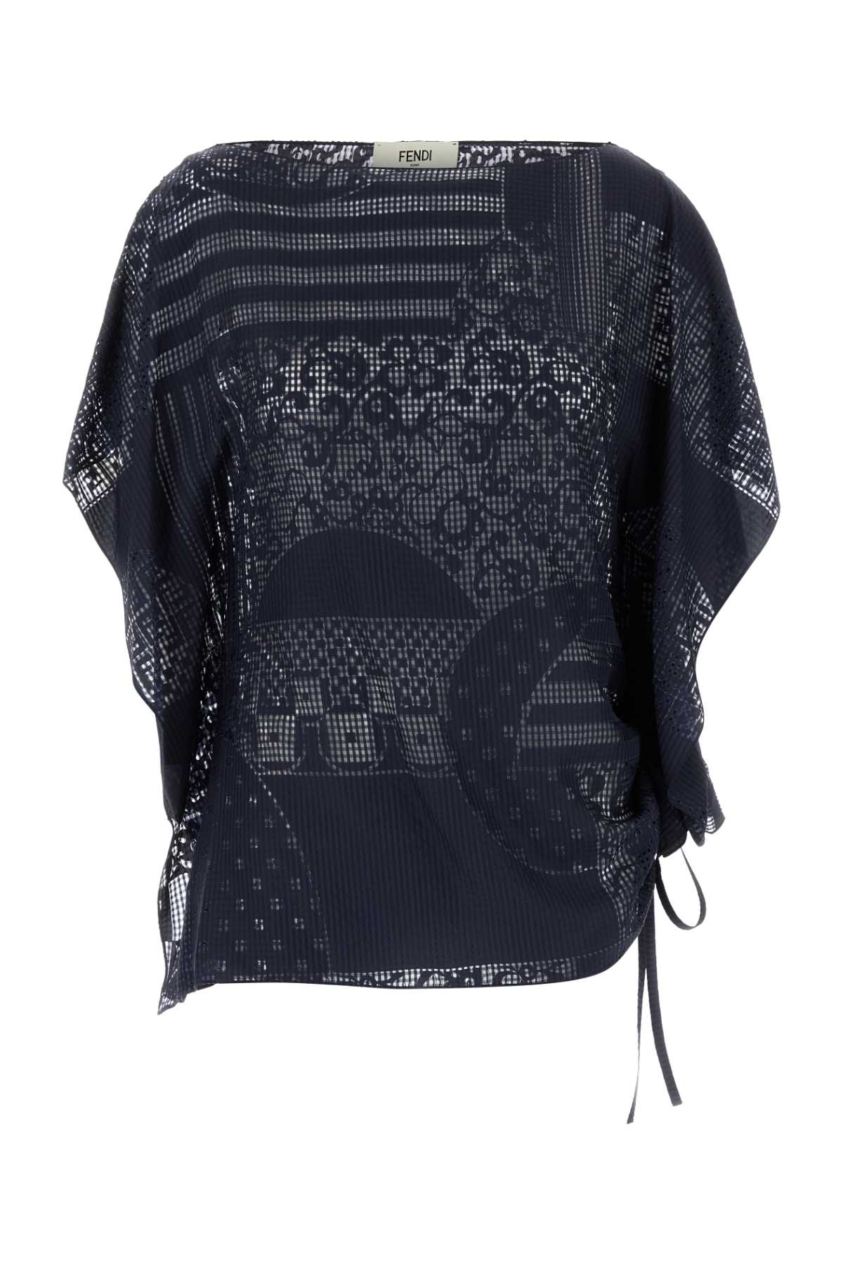 Navy blue viscose blend top FS8268AUJXF1RX5 (FENDI / タンクトップ・キャミソール ) | FENDI (フェンディ)